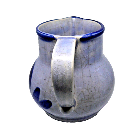 Rare Staffel Stoneware Small Blue & Red Pitcher / Creamer - Germany 4.5” Vintage - Picture 4 of 9